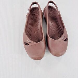 CROCS Women's Brown Loafers crystal size 11 slingback
